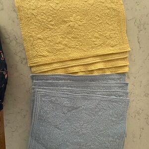 Williams Sonoma Yellow and Blue Floral Placemats - set of 8